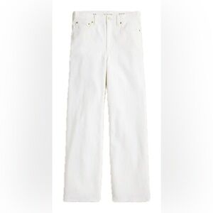 J. Crew White ‘96 Slim-Wide Straight Ankle Jeans with Frayed Hem Size 27